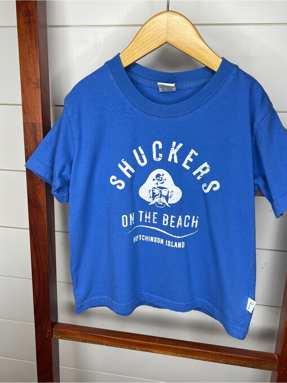 Shuckers On The Beach Blue Kids T‑Shirt